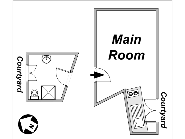Parigi Monolocale appartamento - layout Parigi Monolocale appartamento - layout