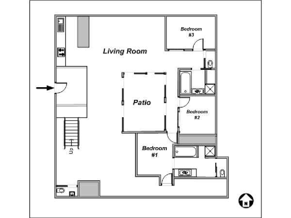 Paris 3 Bedroom - Loft accommodation - layout Paris 3 Bedroom - Loft accommodation - layout
