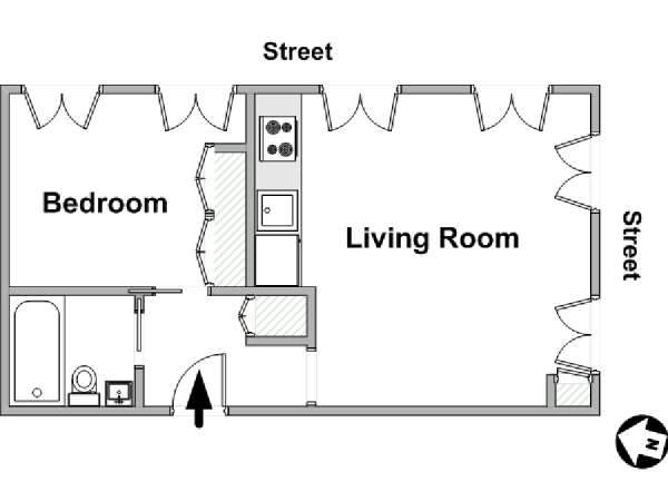 Paris 2 Zimmer ferienwohnung - layout (PA-3783) Paris 2 Zimmer ferienwohnung - layout (PA-3783)