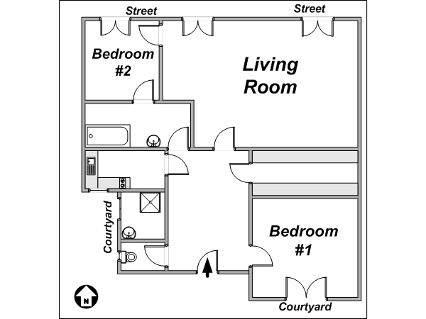 Parigi 2 Camere appartamento casa vacanze - layout  (PA-3793)