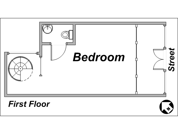 Parigi Monolocale - Triplex appartamento casa vacanze - layout 2