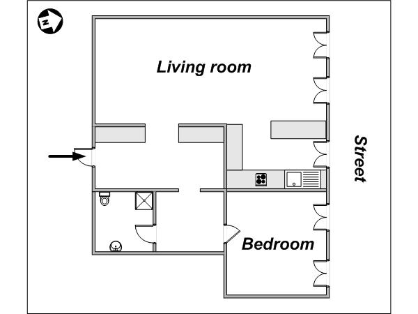 Par&iacute;s 1 Dormitorio apartamento - esquema 