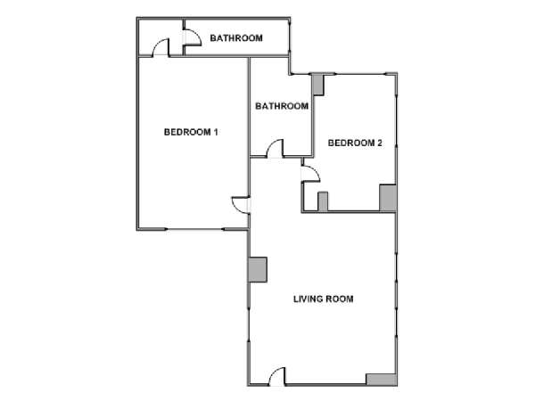 Paris 2 Bedroom apartment - apartment layout  (PA-3815)