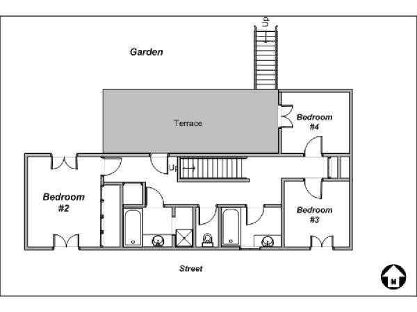 Paris 4 Bedroom apartment - apartment layout 2 (PA-3818)
