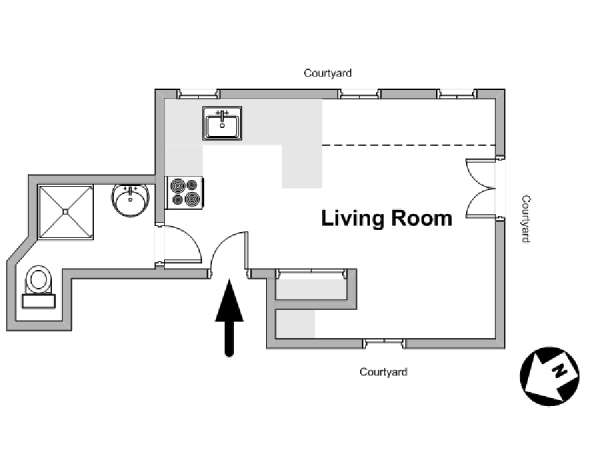 Paris Studio/T1 logements location appartements - plan schématique (PA-3825) Paris Studio/T1 logements location appartements - plan schématique (PA-3825)