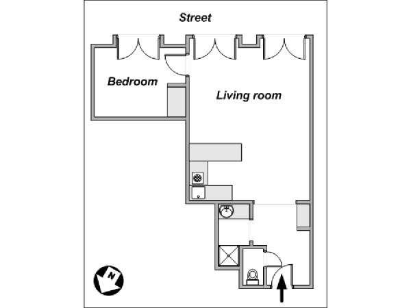 Paris 2 Zimmer wohnungsvermietung - layout (PA-3827) Paris 2 Zimmer wohnungsvermietung - layout (PA-3827)
