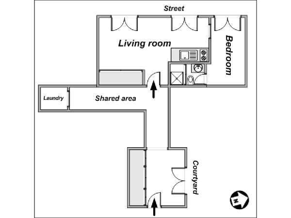 París 1 Dormitorio alojamiento - esquema (PA-3829) París 1 Dormitorio alojamiento - esquema (PA-3829)