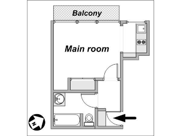 Paris Studiowohnung ferienwohnung - layout  (PA-3834)