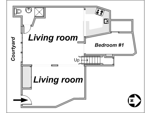 Par&iacute;s 2 Dormitorios - Loft - D&uacute;plex apartamento - esquema 1 (PA-3837)