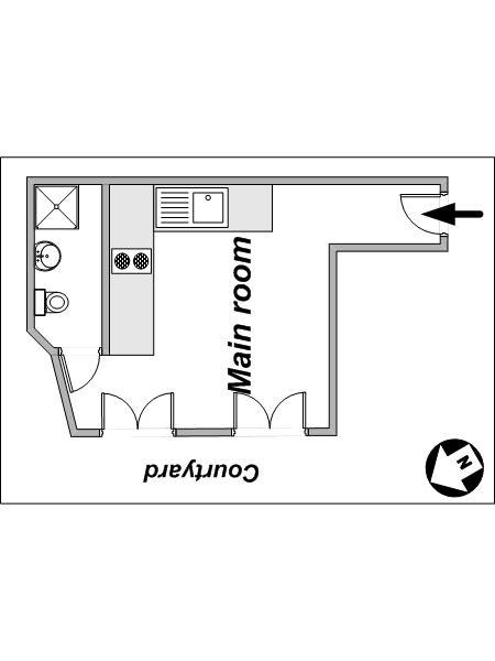 Paris Studio/T1 appartements location vacances - plan schématique (PA-3843) Paris Studio/T1 appartements location vacances - plan schématique (PA-3843)