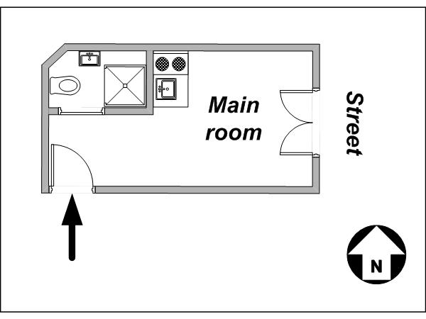 Paris Studio/T1 logements location appartements - plan schématique (PA-3848) Paris Studio/T1 logements location appartements - plan schématique (PA-3848)