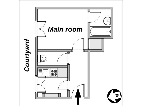 Parigi Monolocale appartamento casa vacanze - layout (PA-3849) Parigi Monolocale appartamento casa vacanze - layout (PA-3849)