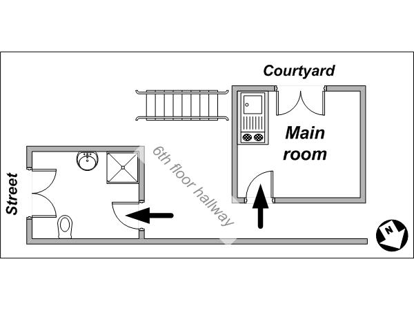 Paris Studiowohnung wohnungsvermietung - layout (PA-3851) Paris Studiowohnung wohnungsvermietung - layout (PA-3851)