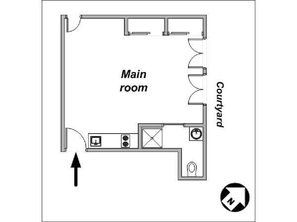 Paris Studio apartment - apartment layout  (PA-3855)