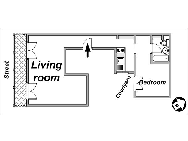 Paris T2 logements location appartements - plan schématique (PA-3856) Paris T2 logements location appartements - plan schématique (PA-3856)