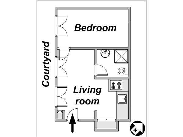 Paris T2 logements location appartements - plan schématique (PA-3871) Paris T2 logements location appartements - plan schématique (PA-3871)
