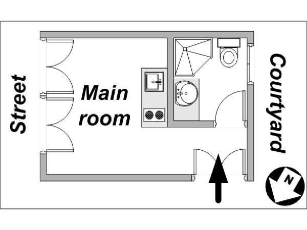 Paris Studio apartment - layout  (PA-3890)