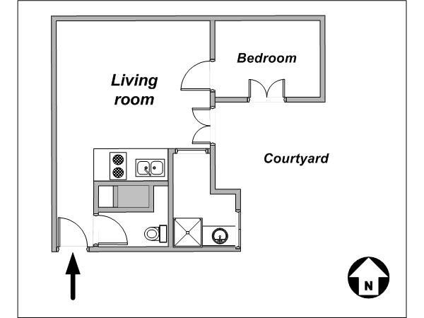 Paris 1 Bedroom accommodation - layout  (PA-3912)