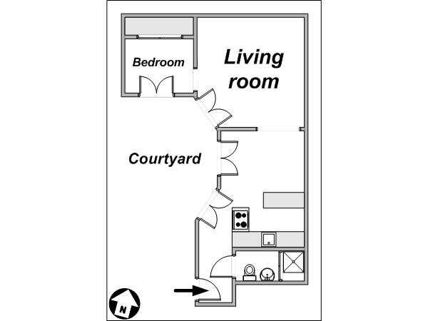 París 1 Dormitorio apartamento - esquema (PA-3920) París 1 Dormitorio apartamento - esquema (PA-3920)