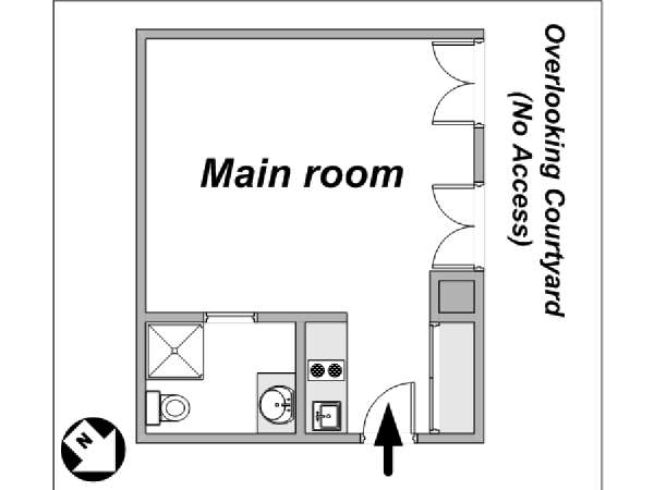 Paris Studiowohnung wohnungsvermietung - layout  (PA-3933)