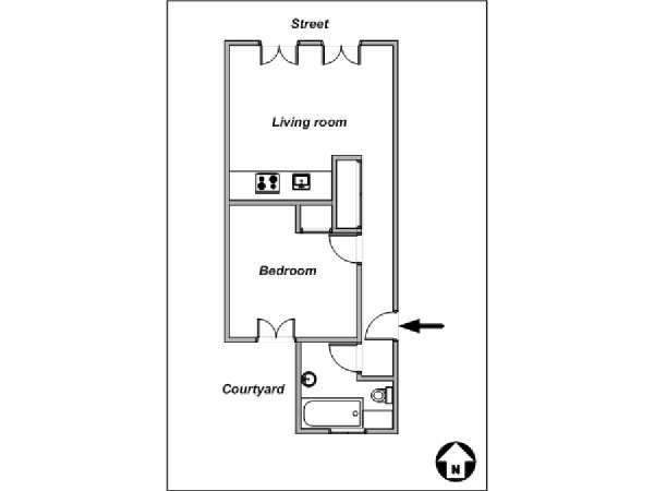 Par&iacute;s 1 Dormitorio alojamiento - esquema  (PA-3950)