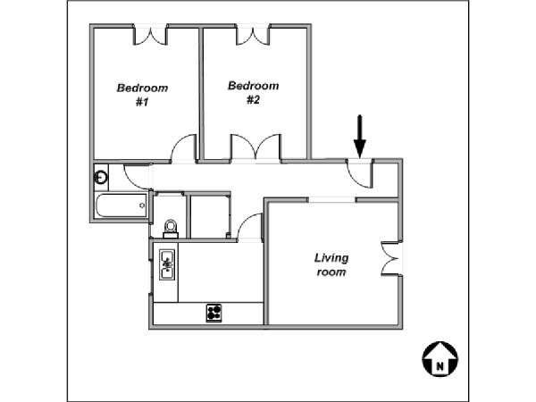 Paris 3 Zimmer wohnungsvermietung - layout  (PA-3956)