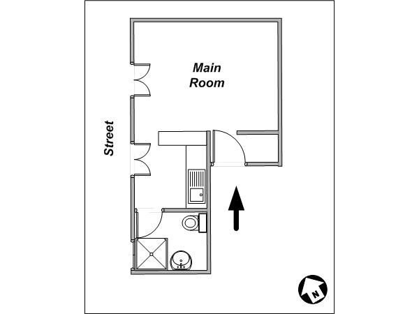 Paris Studio accommodation - layout  (PA-3960)
