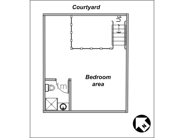 Parigi Monolocale - Duplex appartamento - piantina approssimativa dell' appartamento 2 (PA-3975)
