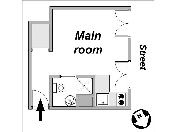 Paris Studiowohnung wohnungsvermietung - layout  (PA-3983)