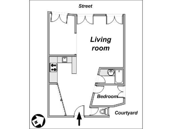Par&iacute;s 1 Dormitorio alojamiento - esquema  (PA-3996)