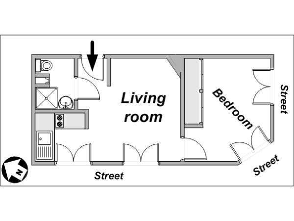 Paris 1 Bedroom apartment - layout  (PA-3997)