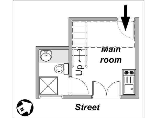 Paris Studio apartment - layout  (PA-3998)