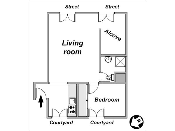 Paris 2 Zimmer ferienwohnung - layout  (PA-4012)