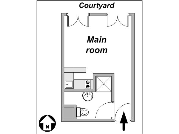 Paris Studiowohnung ferienwohnung - layout  (PA-4014)
