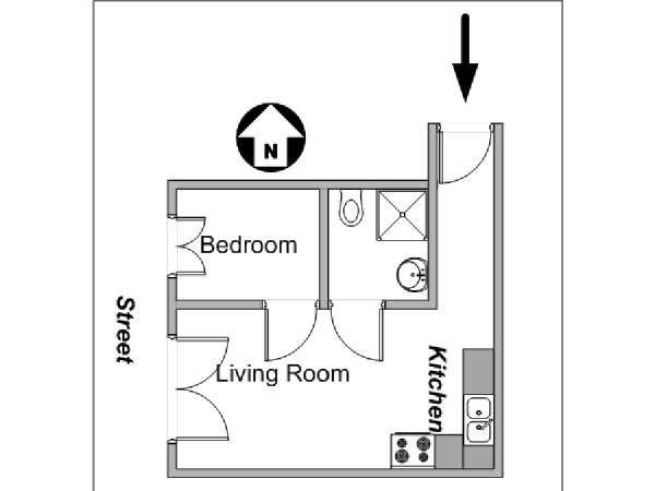 Paris 1 Bedroom apartment - apartment layout  (PA-4140)