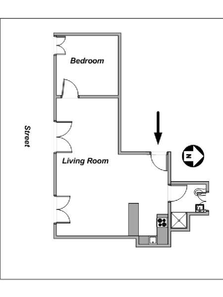 Paris 2 Zimmer wohnungsvermietung - layout  (PA-4163)