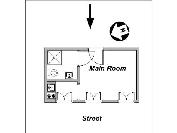 Paris Studiowohnung wohnungsvermietung - layout (PA-4172) Paris Studiowohnung wohnungsvermietung - layout (PA-4172)