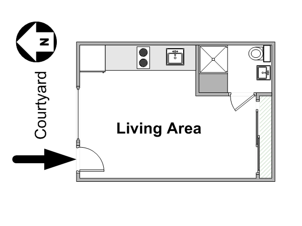 Paris Studiowohnung wohnungsvermietung - layout  (PA-4242)