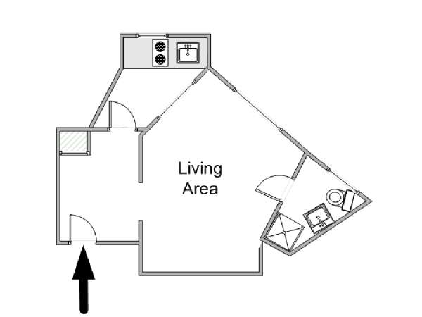 Paris Studio apartment - apartment layout  (PA-4253)