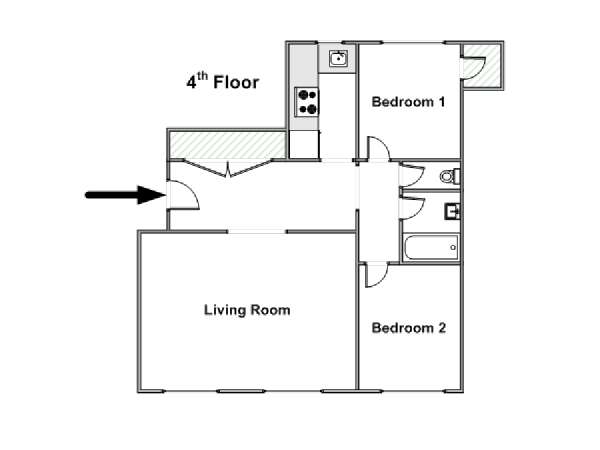Paris 3 Zimmer wohnungsvermietung - layout  (PA-4269)