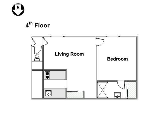 Parigi 1 Camera da letto appartamento - piantina approssimativa dell' appartamento  (PA-4276)