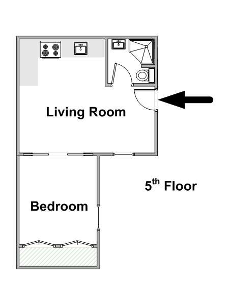 Paris T2 logement location appartement - plan schématique (PA-4293) Paris T2 logement location appartement - plan schématique (PA-4293)