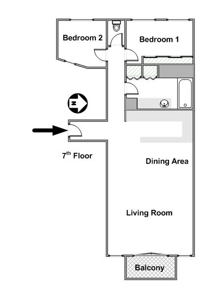 Paris 2 Bedroom accommodation - apartment layout (PA-4300) Paris 2 Bedroom accommodation - apartment layout (PA-4300)