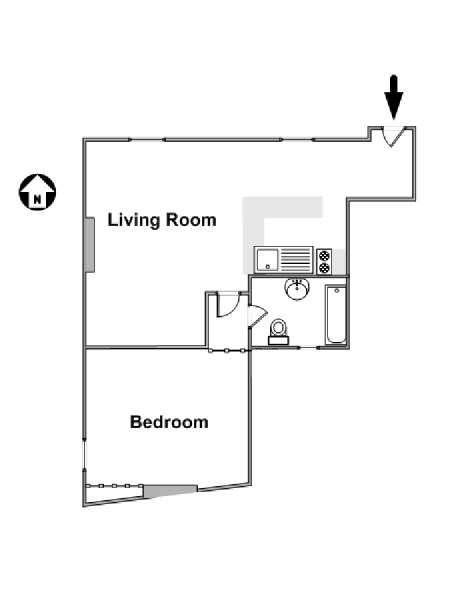 Paris T2 logement location appartement - plan schématique  (PA-4307)