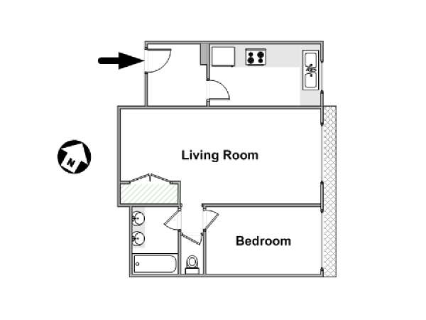 Parigi 1 Camera da letto appartamento casa vacanze - piantina approssimativa dell' appartamento  (PA-4346)