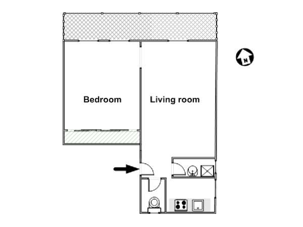 Paris 1 Bedroom apartment - apartment layout  (PA-4398)