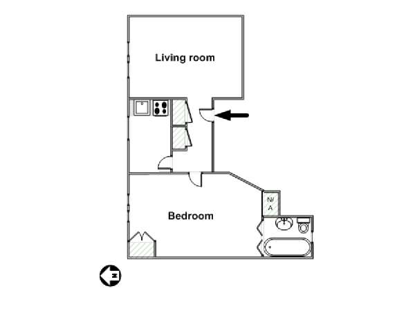 Paris 1 Bedroom apartment - apartment layout  (PA-4403)