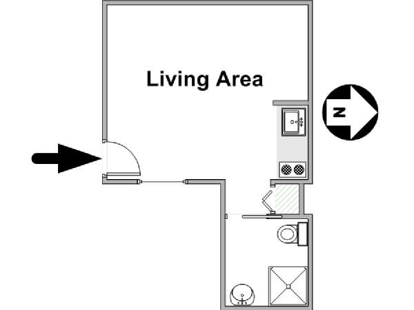 Paris Studio apartment - apartment layout  (PA-4405)