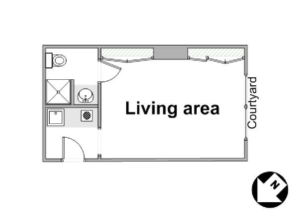 Paris Studio apartment - apartment layout  (PA-4441)