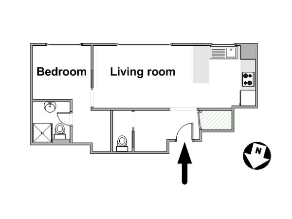 Paris 1 Bedroom apartment - apartment layout  (PA-4445)